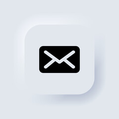Poster - Envelope icon. Mail icon. Neumorphic UI UX white user interface web button. Neumorphism. Vector EPS 10