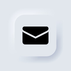 Poster - Envelope icon. Delivery of correspondence or office documents. Neumorphic UI UX white user interface web button. Neumorphism. Vector EPS 10