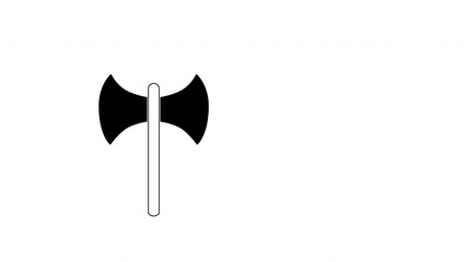 Wall Mural - Double axe, labrys, war and homosexual symbol. Selamless loop animation,luma matte.