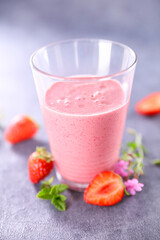 Poster - strawberry smoothie or strawberry milkshake