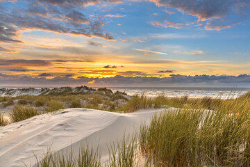 Poster - View from dune top over North Sea