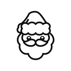 Canvas Print - Santa Claus hat and beard cute cartoon outline icon. Simple flat vector clip art illustration design. Christmas holiday season sign symbol. Coloring page activity worksheet for kids