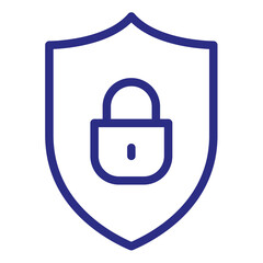 secure shield trusted safe single isolated icon with outline style