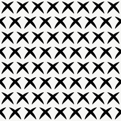 Poster - Black seamless crosses pattern. Same black shapes make ornament.