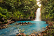 Volcan Tenorio Waterfall In The Jungle In Costa Rica