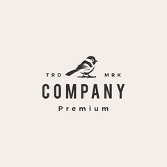 Poster - chickadee hipster vintage logo vector icon illustration