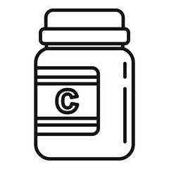 Poster - Vitamin jar icon, outline style