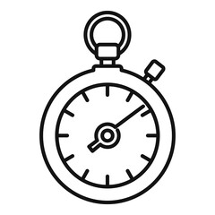 Sticker - Sport stopwatch icon, outline style