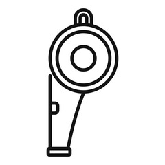 Sticker - Sport whistle icon, outline style