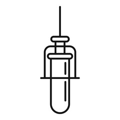 Poster - hormones test tube icon, outline style
