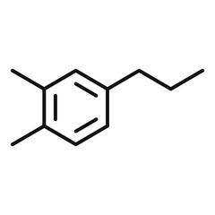 Sticker - Hormones chemical icon, outline style