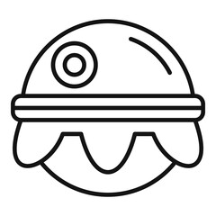 Poster - cute toy ball icon, outline style