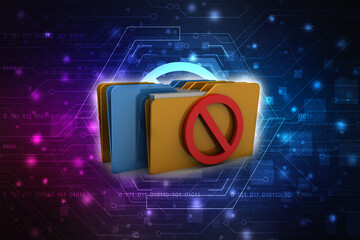 Poster - 3d rendering folder with documents
