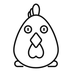 Poster - chicken bath toy icon, outline style