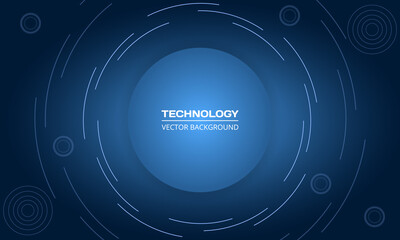 Poster - Abstract technology innovation hi-tech blue background. Geometric gradient shape navy blue tech memphis backdrop. Vector illustration eps10.