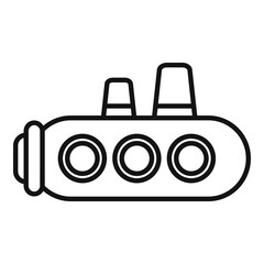 Poster - Submarine toy icon, outline style
