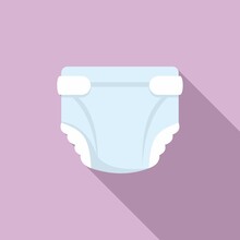 Diaper Icon, Flat Style