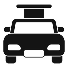 Poster - driving school car graduation icon, simple style