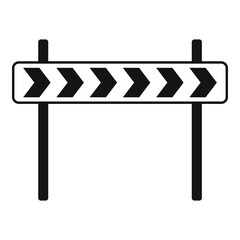 Poster - Road direction sign icon, simple style