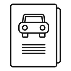 Poster - Driving school book icon, outline style