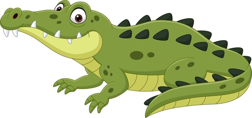 Poster - Cartoon crocodile isolated on white background