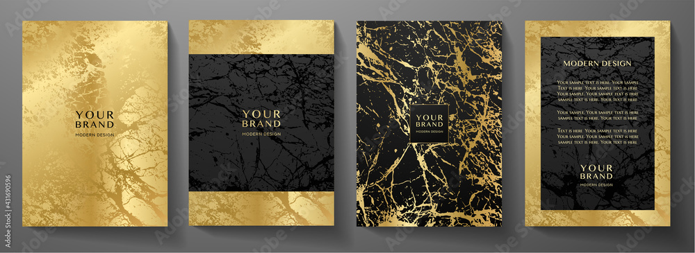Modern black and gold cover, frame design set. Creative  display picture 2
