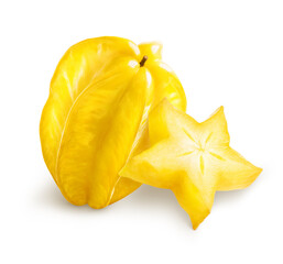 Wall Mural - Carambola star fruit isolated on white background