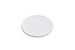 Blank white round embroidered patch mockup lying, side view