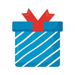 Sticker - blue striped gift