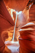 Vertical vibrant shot of amazing sandstone formations of the Antelope Canyon, Arizona