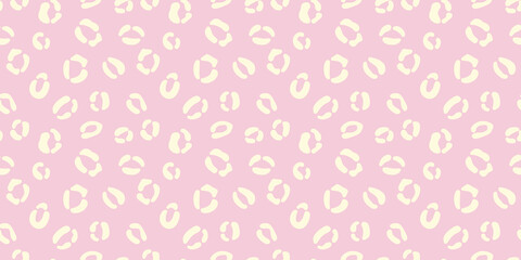 Poster - Cheetah seamless pattern vector background yellow and pink