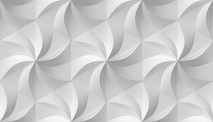 Wall Mural - White hexagons stylized in the form of decorative convex modules resembling flowers