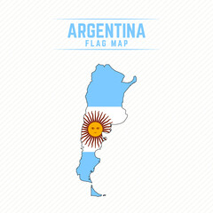 Flag Map of Argentina. Argentina Flag Map