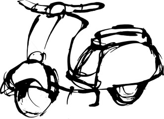 Scooter. Illustration of two-wheeled vehicle