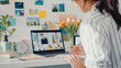 © tirachard - Young asia female employee listen leader on video call with diverse multiracial colleagues on online with laptop at home. Distance learning. Girl student learn online at house, Online meeting concept.