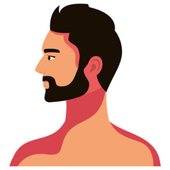 Canvas Print - bearded man shirtless