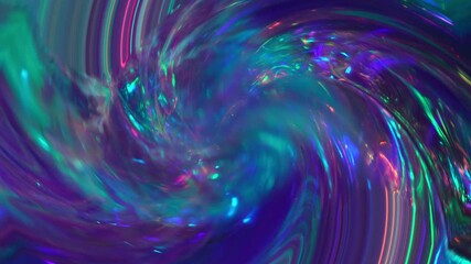 Wall Mural - Neon blue vortex. A futuristic blaze of pink, purple, and teal. Light show for party. Abstract holographic iridescent holiday background 
