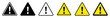 © vectorsanta - Exclamation mark of warning attention icon. Triangular warning symbols with Exclamation mark. Caution alarm set, danger sign collection, attention vector icon. Vector illustration.