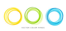 Vector Abstract Colorful Round Lines Isolated On White Background. Design Element For Modern Concept.