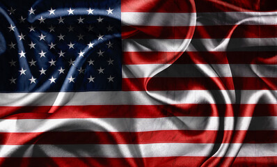Wall Mural - Silky American flag