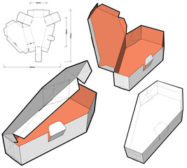 Wall Mural - Coffin Box Self Asembly (with out needing a glue) and Die-cut Pattern. The .eps file is full scale and fully functional. Prepared for real cardboard production.