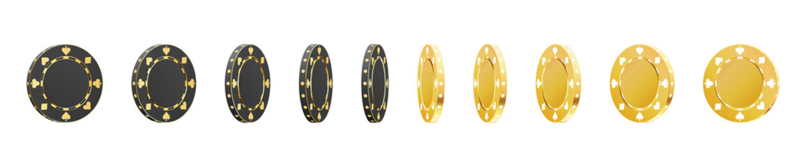 Fototapete - Gambling game, casino 3d chips. Rotating poker chips