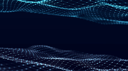 Fototapete - Internet technology network. Abstract background with repeating data. 3d rendering.