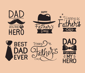 Wall Mural - six fathers days messages