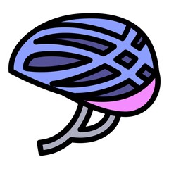 Poster - Cycling helmet icon. Outline Cycling helmet vector icon for web design isolated on white background