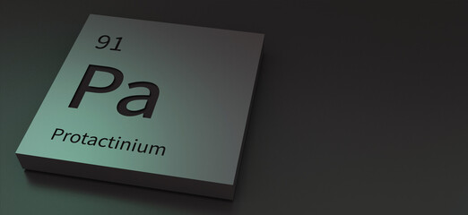 protactinium-elements on periodic table 3d illustration.