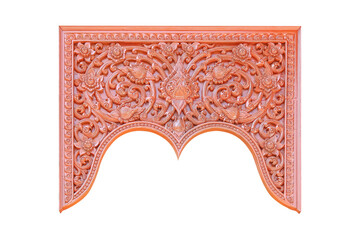 Canvas Print - Pattern of flower carved frame on white background with clipping path