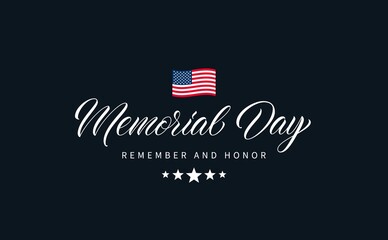 Sticker - Memorial Day text with lettering 