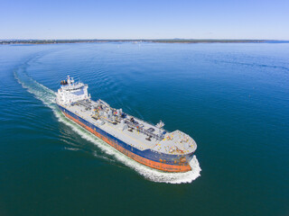 Wall Mural - The vessel Palanca Rio is a Oil tanker built in 2016. Photo taken near town of Rye, New Hampshire NH, USA. 