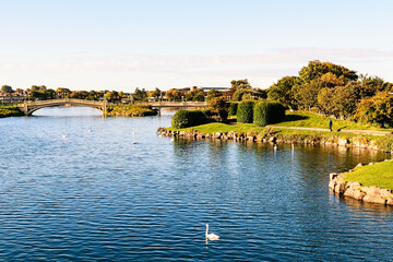 Wall Mural - Panoramic view from river. Britain.